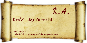Krátky Arnold névjegykártya